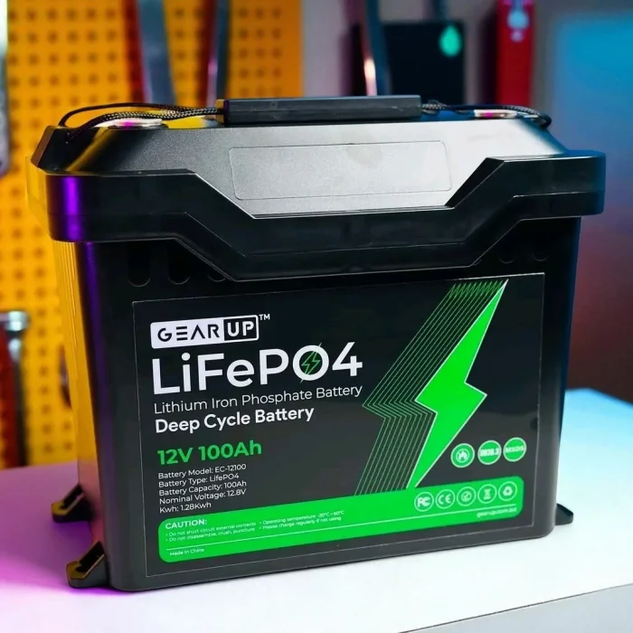 GearUP 12V 100Ah LifePO4 Lithium Battery with Smart BMS + Bluetooth