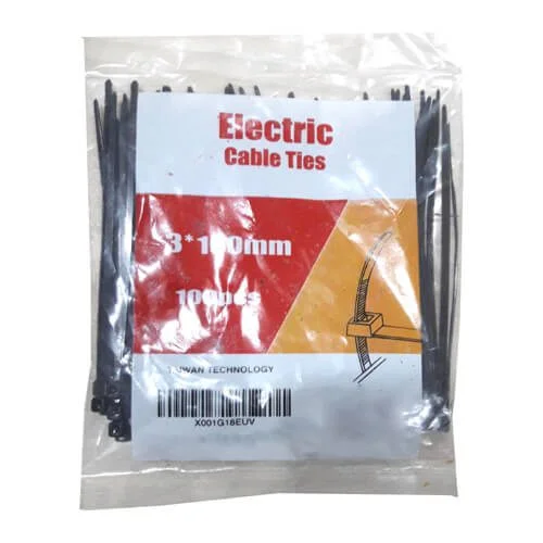 Electric Cable Tie 3*100mm-100 Pcs (Black)